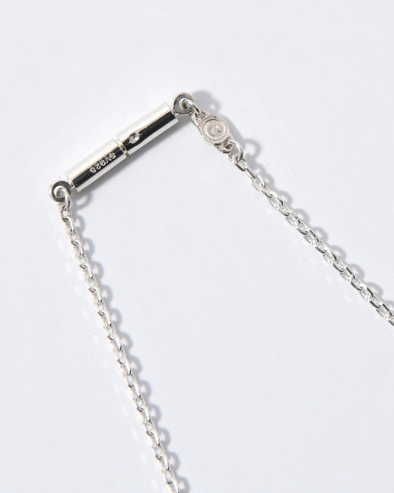 CABLE MIX CHAIN NECKLACE(18K GOLD 3cm) 50cm -SILVER-