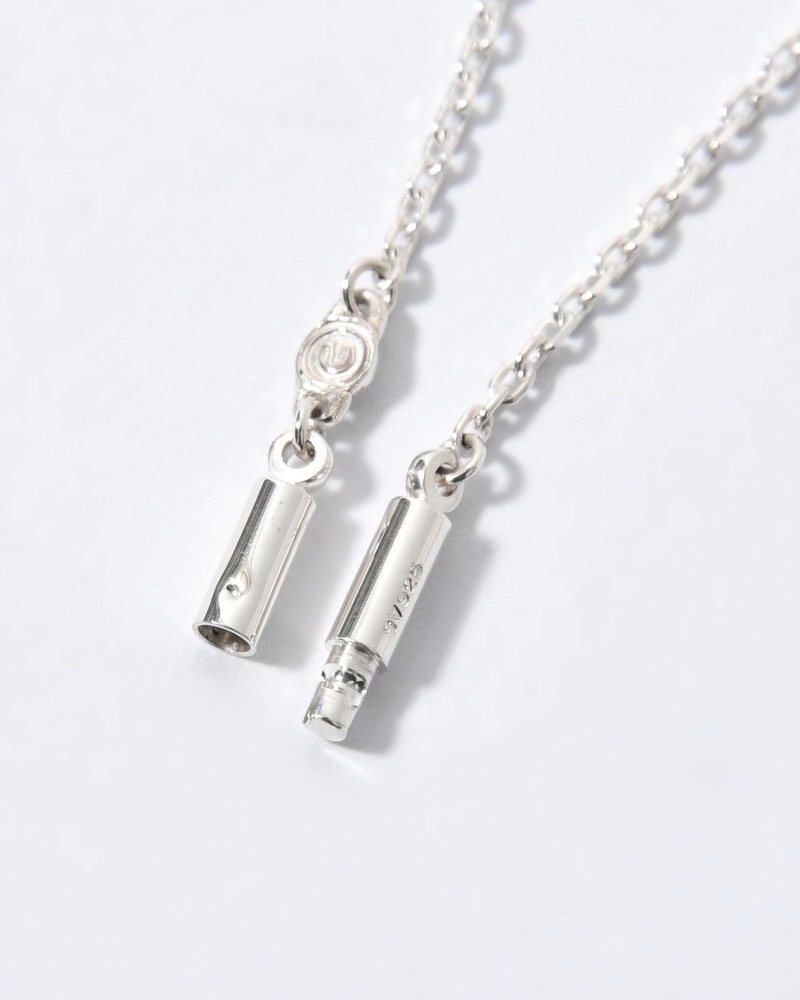 CABLE MIX CHAIN NECKLACE(18K GOLD 3cm) 50cm -SILVER-
