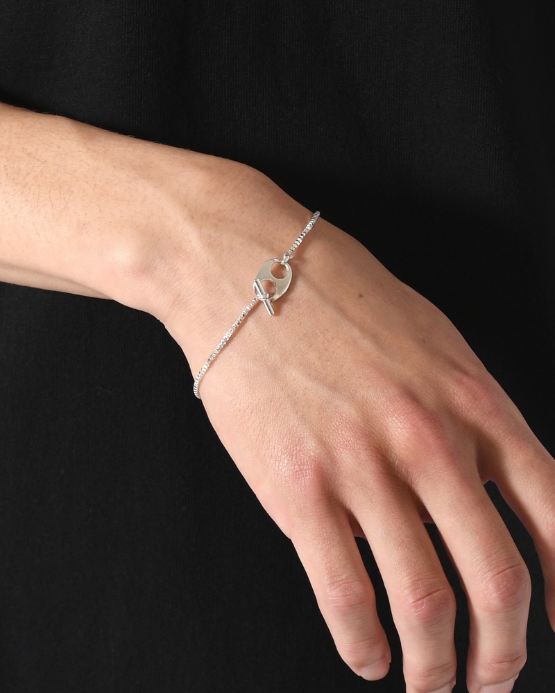 VENETIAN ANCHOR T-BAR BRACELET -SILVER-