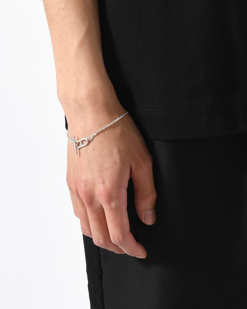 CABLE ROPE ANCHOR T-BAR BRACELET -SILVER-