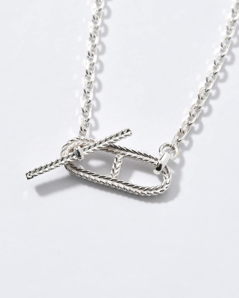 CABLE ROPE ANCHOR T-BAR BRACELET -SILVER-