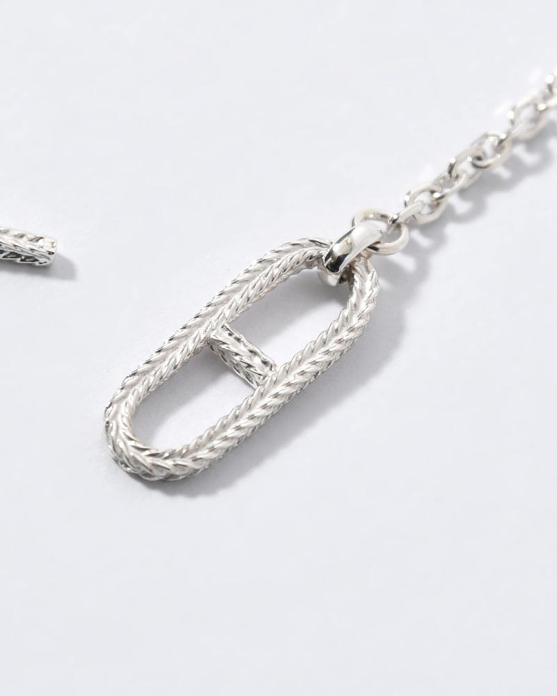 CABLE ROPE ANCHOR T-BAR BRACELET -SILVER-