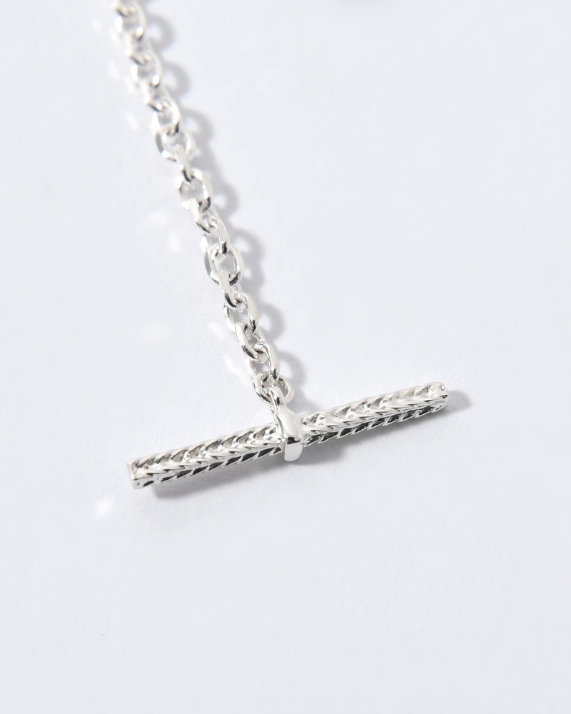 CABLE ROPE ANCHOR T-BAR BRACELET -SILVER-