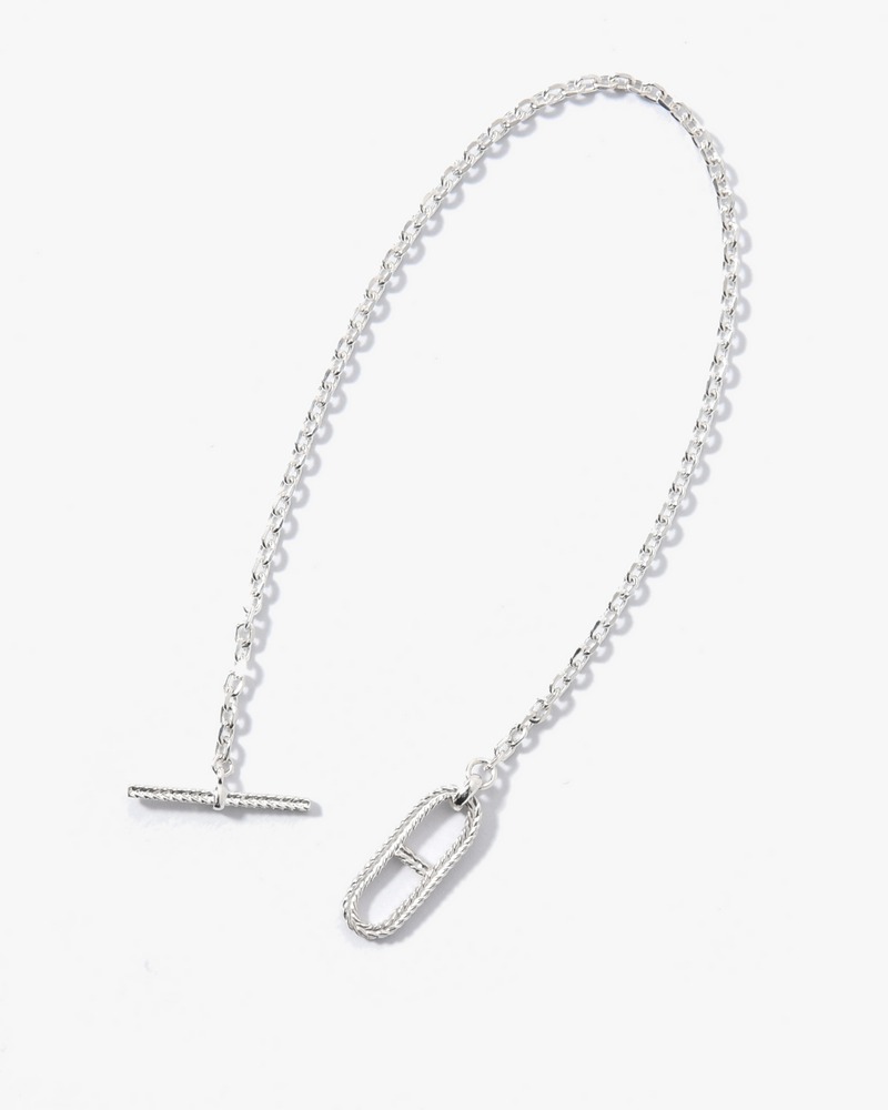 CABLE ROPE ANCHOR T-BAR BRACELET -SILVER-