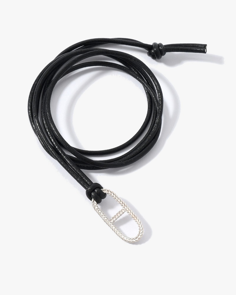 ROPE ANCHOR LEATHER STRING -BLACK-