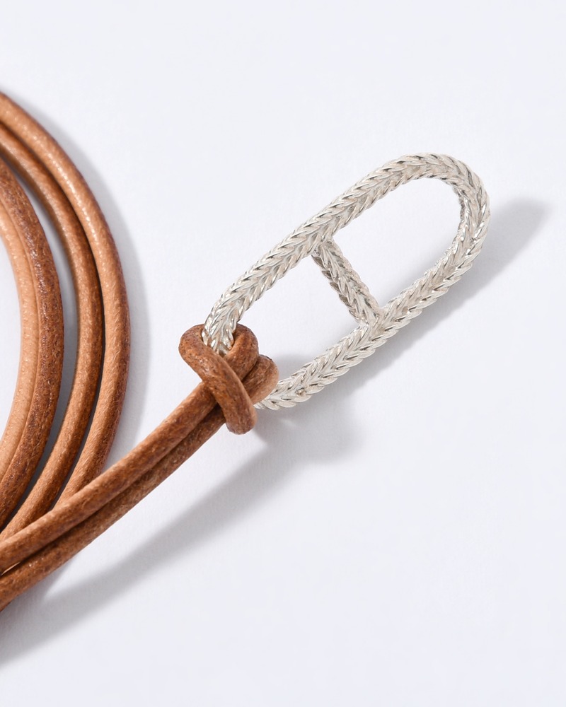 ROPE ANCHOR LEATHER STRING -BROWN-