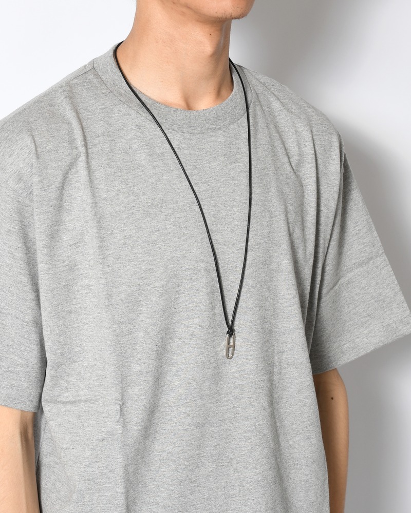 FLAT ANCHOR LEATHER STRING -BLACK-