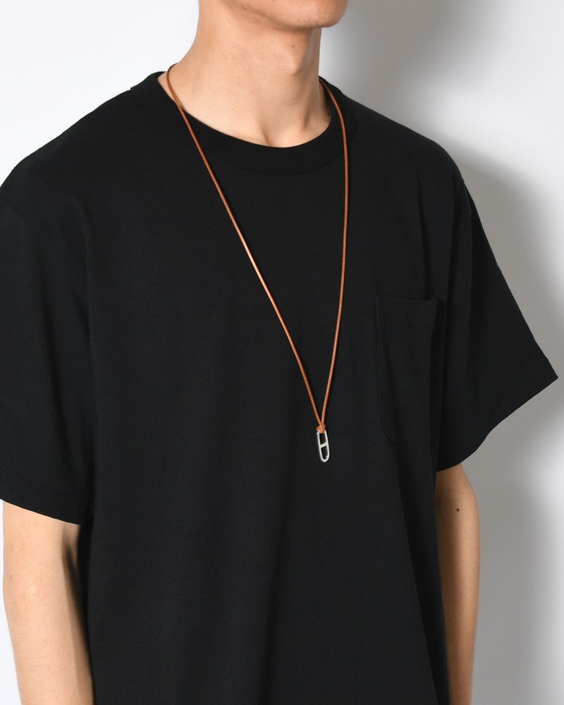 FLAT ANCHOR LEATHER STRING -BROWN-