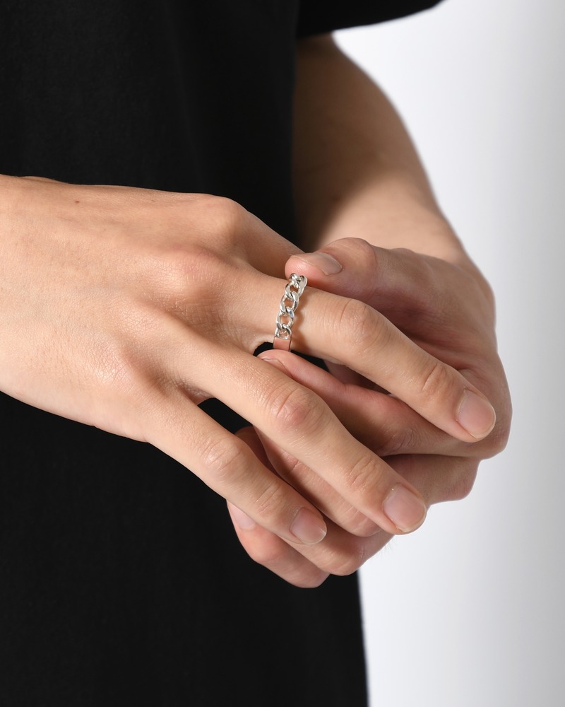 CURB CHAIN NARROW ID RING-LARGE LINK(5.5mm) -SILVER-