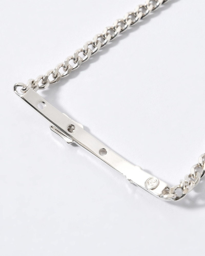 VICTORIAN SHOE BUCKLE PLATE CURB CHAIN BRACELET -SILVER-