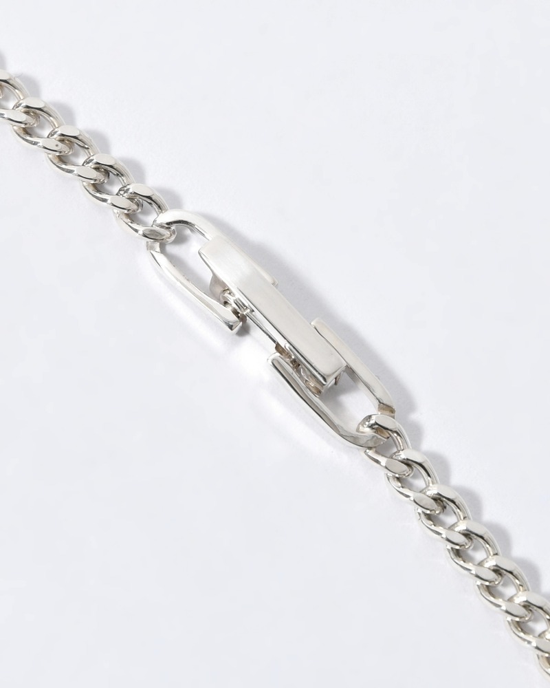 VICTORIAN SHOE BUCKLE PLATE CURB CHAIN BRACELET -SILVER-