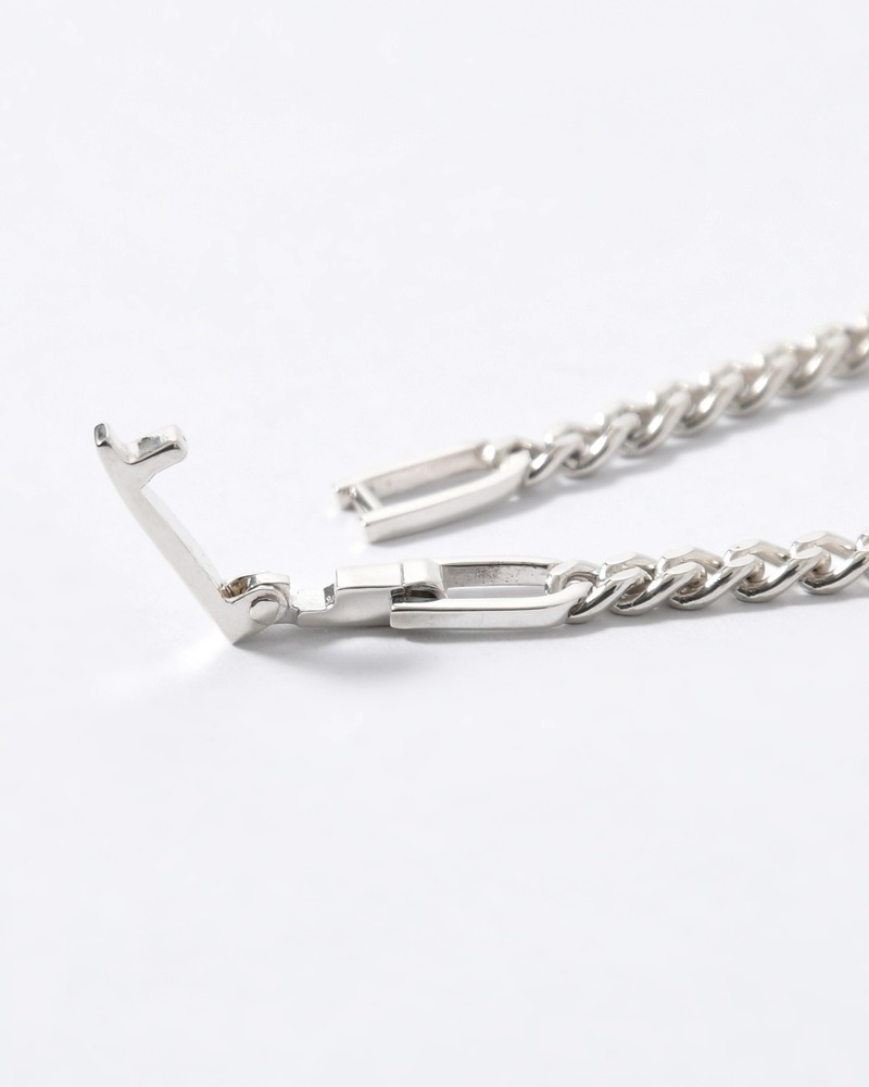 VICTORIAN SHOE BUCKLE PLATE CURB CHAIN BRACELET -SILVER-