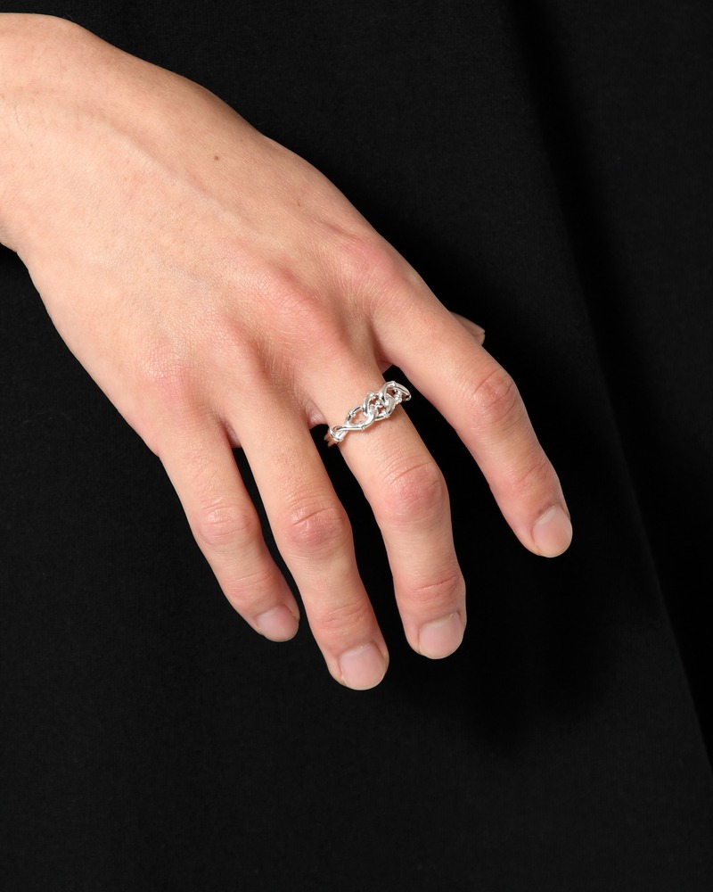 VINTAGE KNOT RING-LARGE -SILVER-