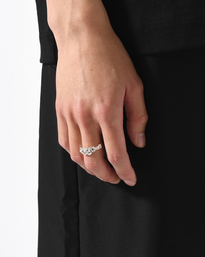 VINTAGE KNOT RING-LARGE -SILVER-