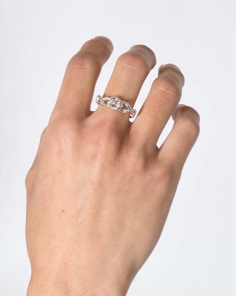 VINTAGE KNOT RING-LARGE -SILVER-