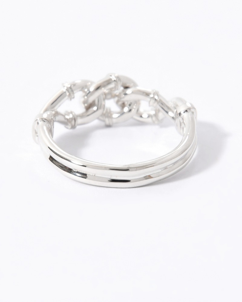 VINTAGE KNOT RING-LARGE -SILVER-