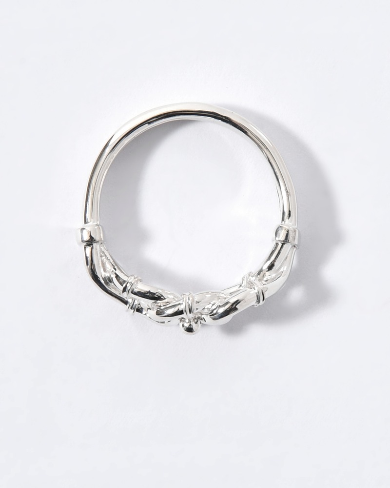 VINTAGE KNOT RING-LARGE -SILVER-