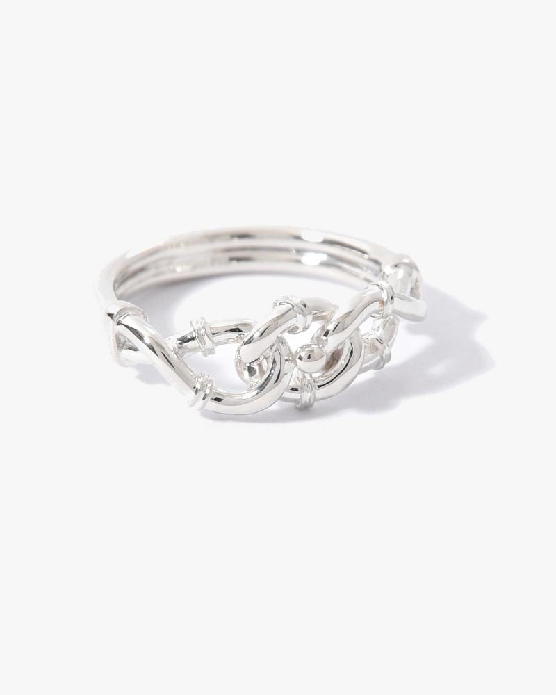 VINTAGE KNOT RING-LARGE -SILVER-
