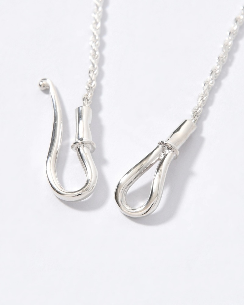 ROPE HOOK NECKLACE 50cm -SILVER-