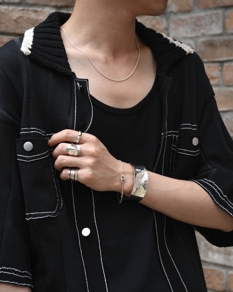 ROPE HOOK NECKLACE 50cm -SILVER-