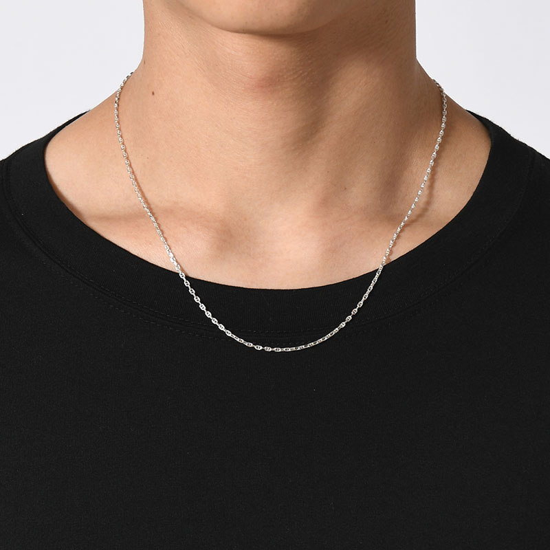 ANCHER CHAIN NECKLACE 50cm -SILVER-