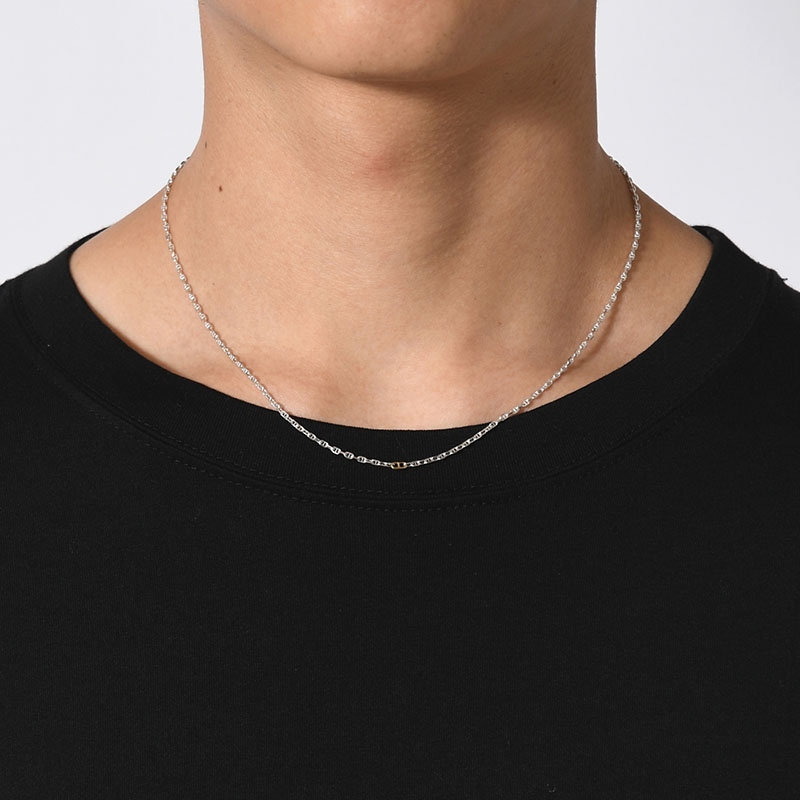 ANCHER CHAIN NECKLACE(1POINT GOLD) 45cm -SILVER-