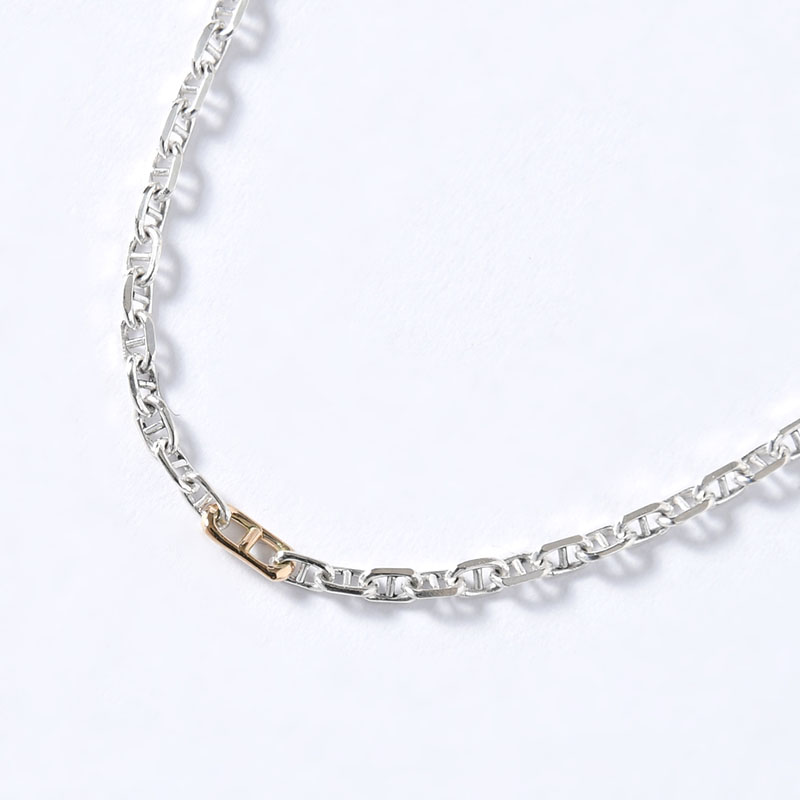 ANCHER CHAIN NECKLACE(1POINT GOLD) 45cm -SILVER-