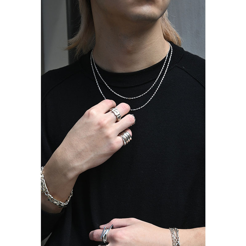 ANCHER CHAIN NECKLACE(1POINT GOLD) 45cm -SILVER-