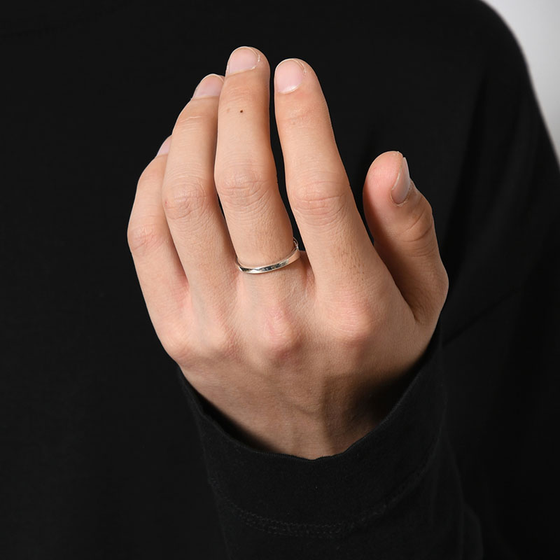 GRADIENT CURB ID RING S -SILVER-