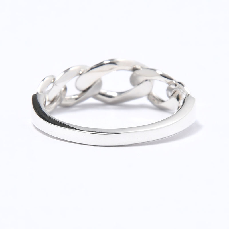 GRADIENT CURB ID RING S -SILVER-