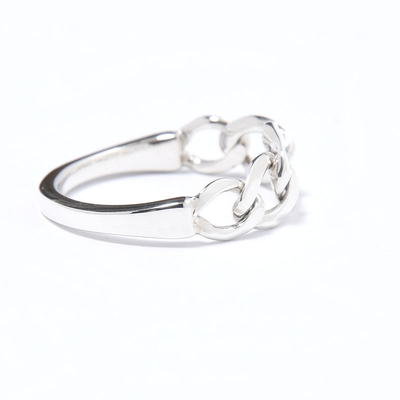 GRADIENT CURB ID RING S -SILVER-