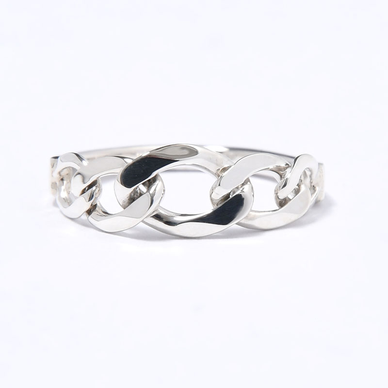 GRADIENT CURB ID RING S -SILVER-