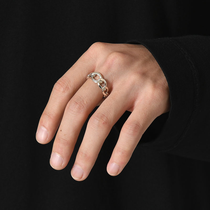 GRADIENT CURB ID RING L -SILVER-