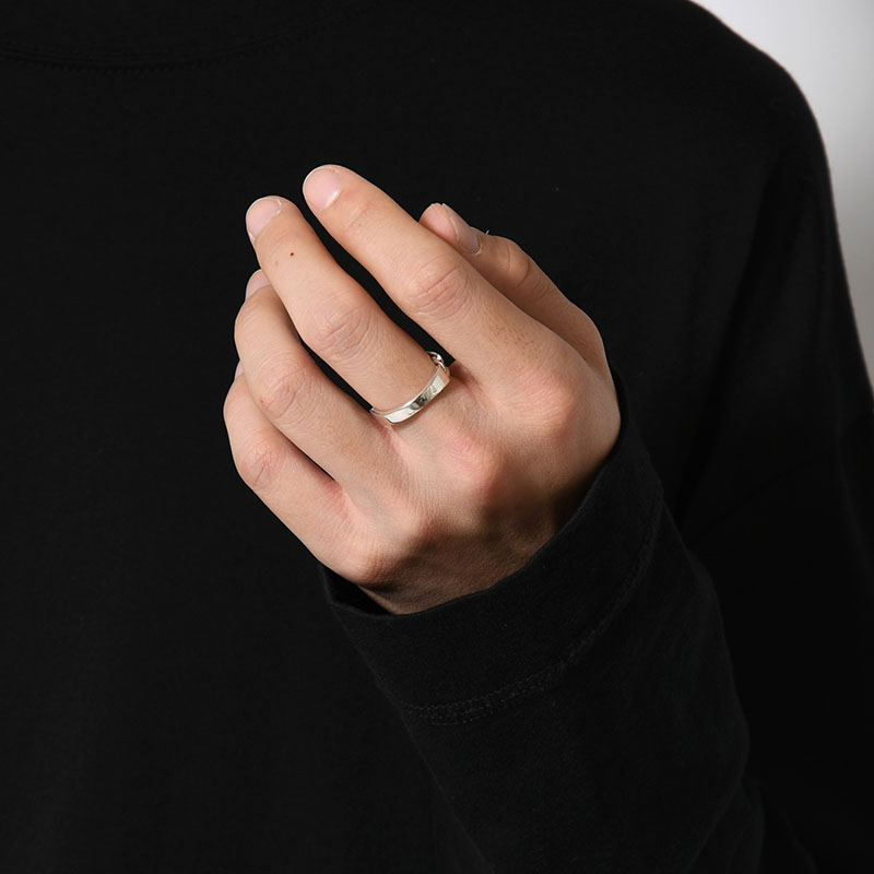 GRADIENT CURB ID RING L -SILVER-