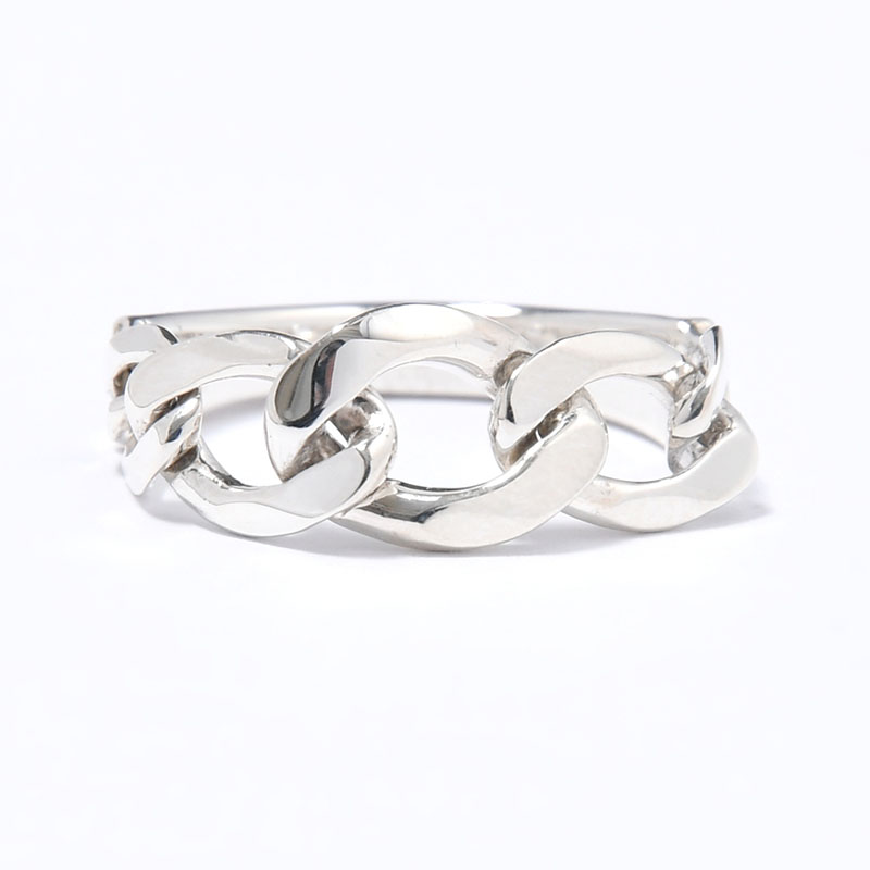 GRADIENT CURB ID RING L -SILVER-