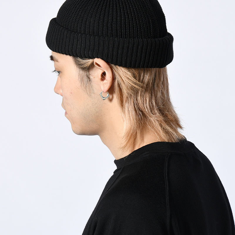 SQUARE FLAT HOOP -SILVER-