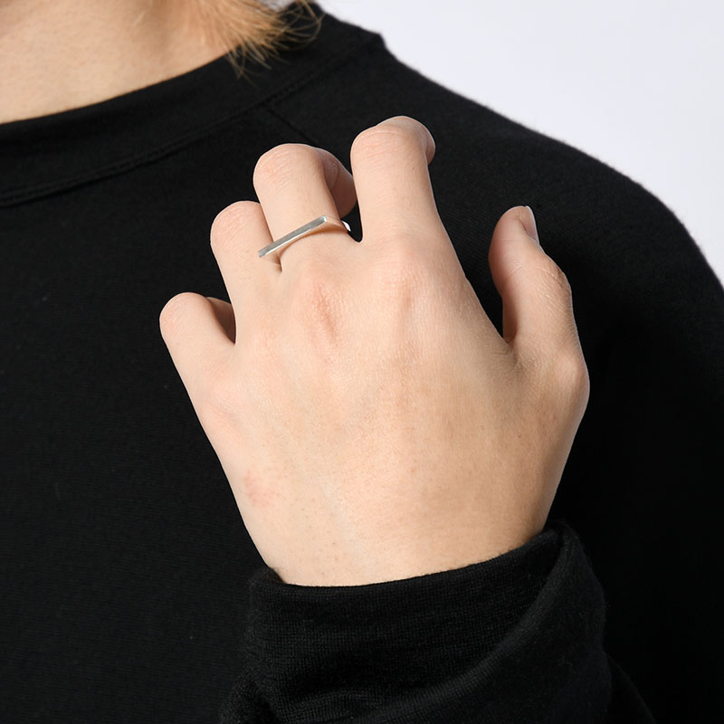 FLAT SQUARE RING -SILVER-