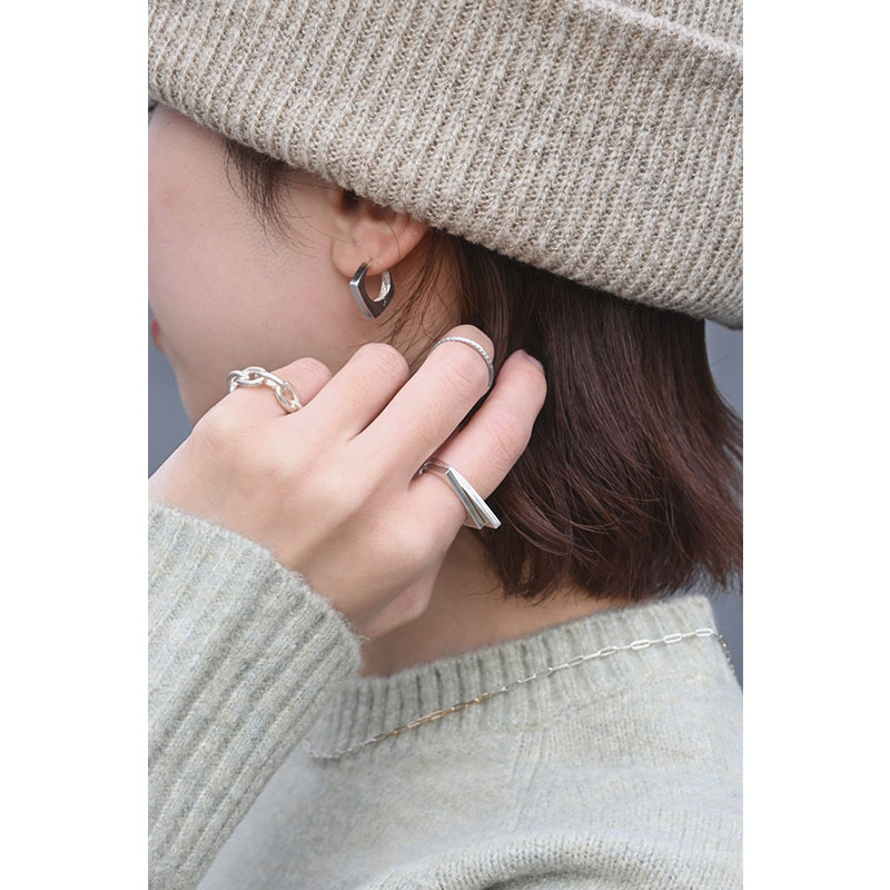 FLAT SQUARE RING -SILVER-