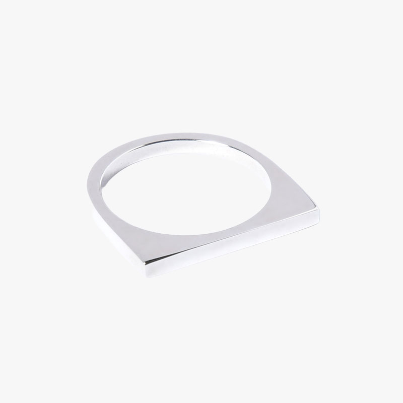FLAT SQUARE RING -SILVER-