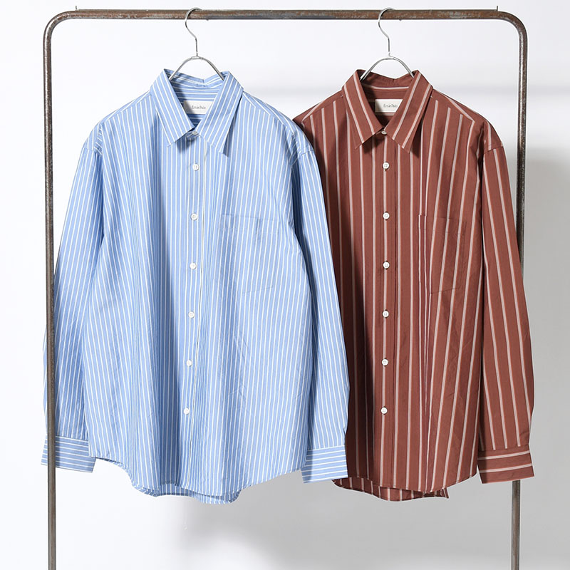 SILK COTTON STRIPE SHIRT -2.COLOR-