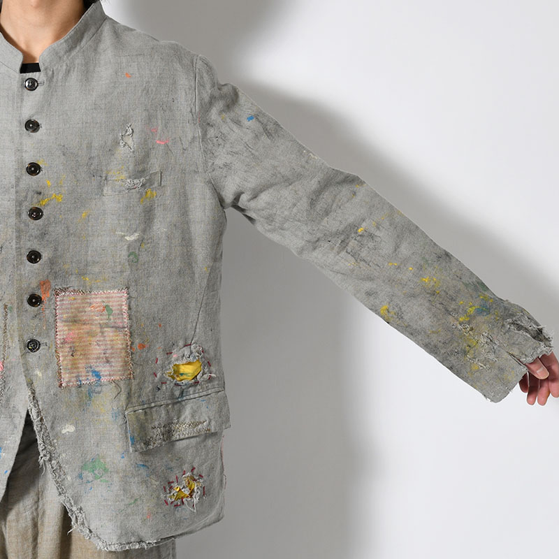 DESTROYED REBEL JACKET -GRAY-