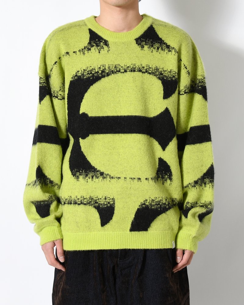 PATTERN MOHAIR KNIT -GREEN-