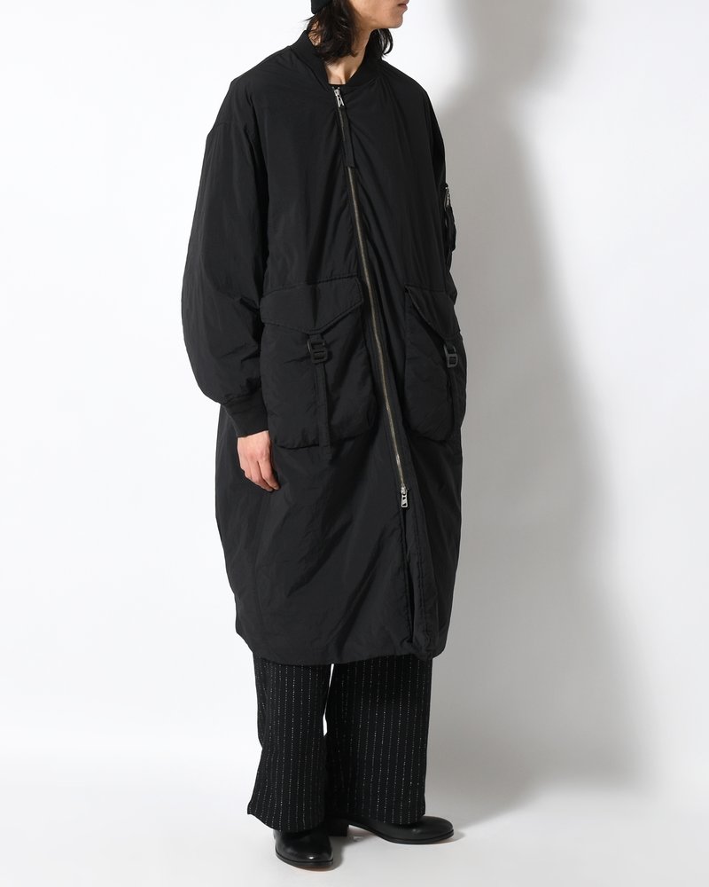 GARMENT DYE DOWN MA-1 LONG COAT 2.0 -BLACK-