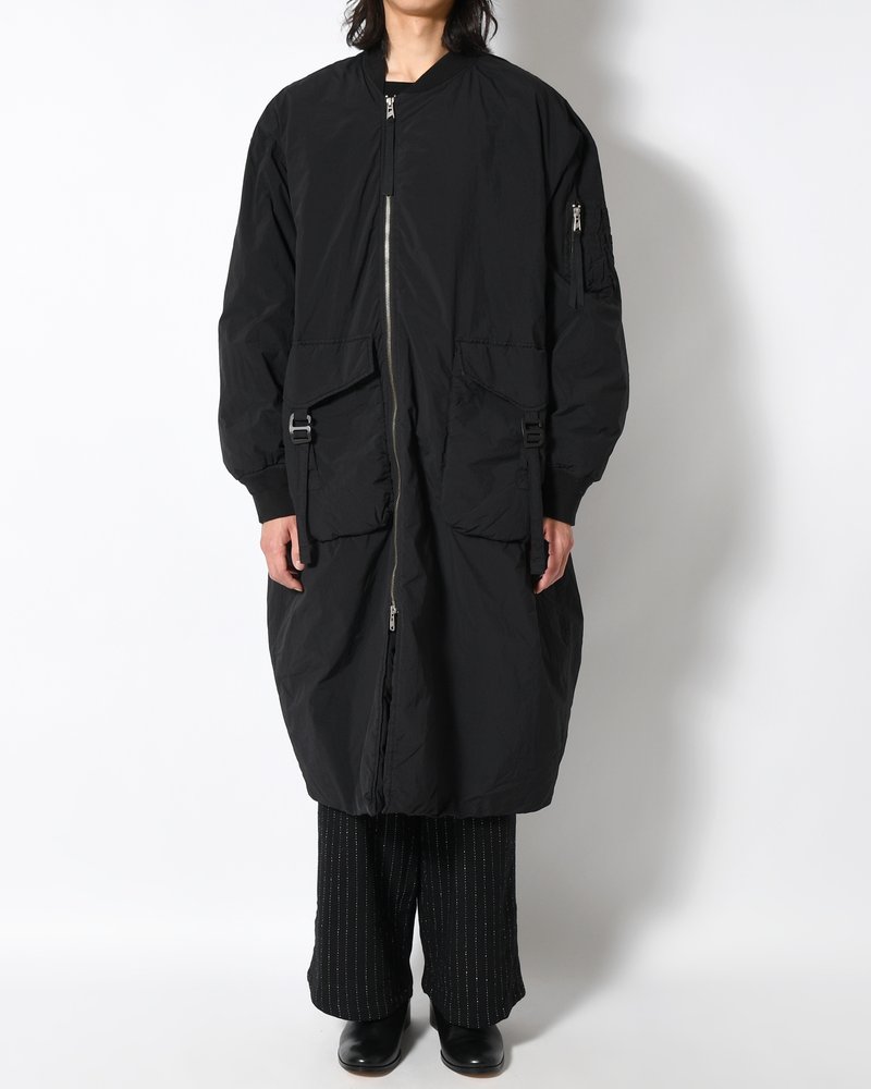 GARMENT DYE DOWN MA-1 LONG COAT 2.0 -BLACK-