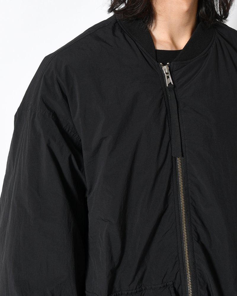 GARMENT DYE DOWN MA-1 LONG COAT 2.0 -BLACK-