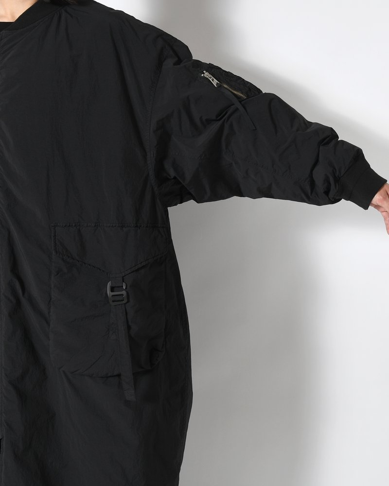 GARMENT DYE DOWN MA-1 LONG COAT 2.0 -BLACK-