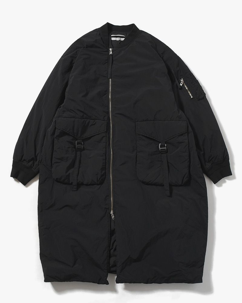 GARMENT DYE DOWN MA-1 LONG COAT 2.0 -BLACK-