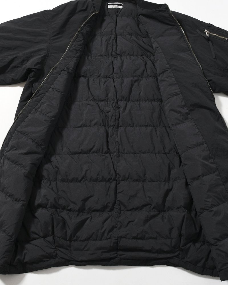GARMENT DYE DOWN MA-1 LONG COAT 2.0 -BLACK-