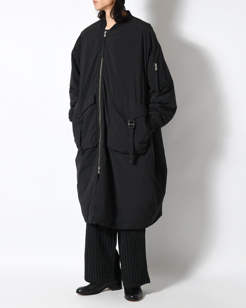 GARMENT DYE DOWN MA-1 LONG COAT 2.0 -BLACK-