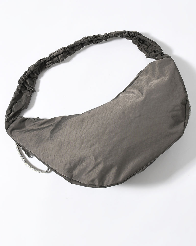 TEXTURED TWILL BODY BAG -CHARCOAL-